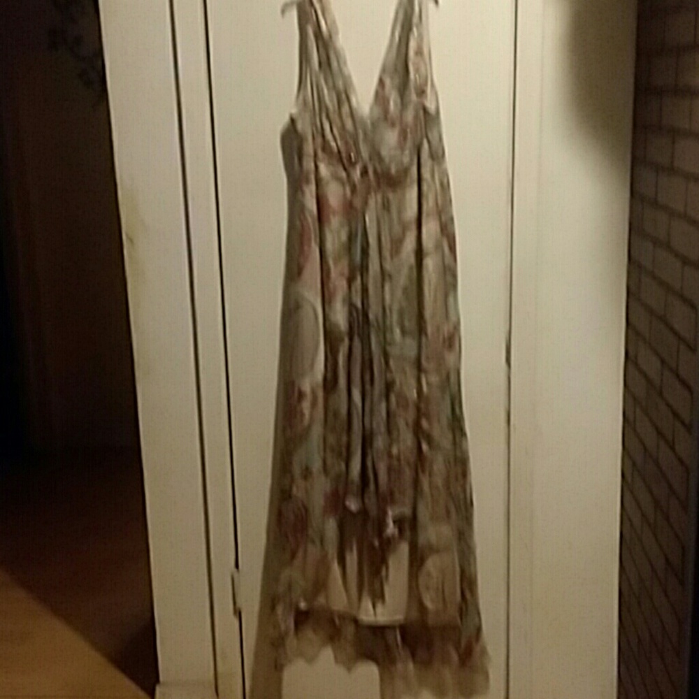 High-low multicolored maxi dress